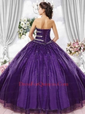 Gorgeous Strapless Purple Quinceanera Dresses with Beading