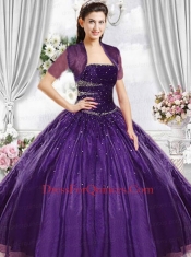 Gorgeous Strapless Purple Quinceanera Dresses with Beading