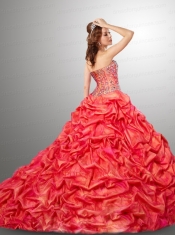 Gorgeous Sweetheart Beading and Pick-ups Quinceanera Dress in Teal