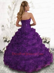 Gorgeous Sweetheart Hot Pink Quinceanera Dress with Beading and Pick-ups