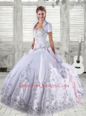 Luxurious Embroidery Quinceanera Dress in White For 2014