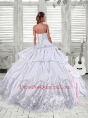 Luxurious Embroidery Quinceanera Dress in White For 2014