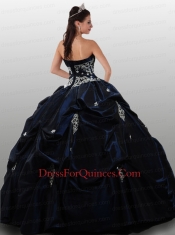 New Arrival Appliques Navy Blue 2014 Quinceanera Dress