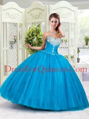 New Arrival Sweetheart Blue Quinceanera Dresses with Beading