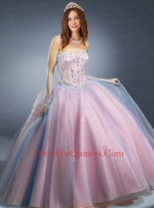 Newest Sweetheart Pink Quinceanera Dresses with Beading and Sequins