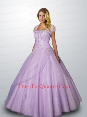 Popular Strapless Appliques and Beading Quinceanera Gown in Lavender