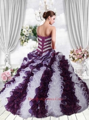 Popular Sweetheart Beading and Ruffles Multi-color Dresses for Quinceanera