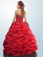 Remarkable Red Quinceanera Dresses with Appliques and Pick Ups