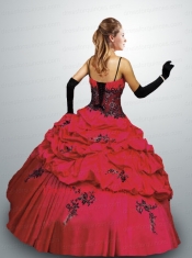 Remarkable Spaghetti Straps Royal Blue Quinceanera Dress with Appliques and Pick-ups