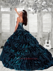 Spaghetti Straps Appliques and Pick-ups Quinceanera Dress