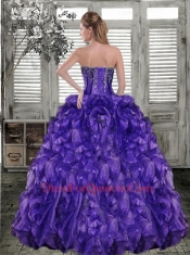Sweetheart Beading and Ruffles Quinceanera Dresses in Spring Green