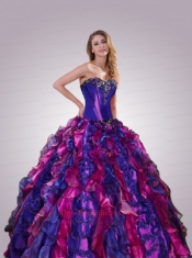Sweetheart Multi-color Quinceanera Dresses with Beading and Ruffles