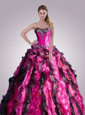 Sweetheart Multi-color Quinceanera Dresses with Beading and Ruffles