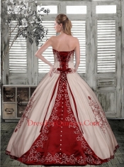 The Most Popular Embroidary Strapless White Quinceanera Dress