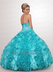 Wonderful Beading and Ruffles Sweet 15 Dress in Teal For 2015