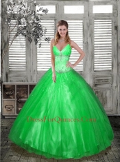 2014 Affordable V-Neck Yellow Quinceanera Dresses with Beading