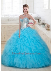 2015 Beautiful Sweetheart Beaded and Ruffled Quinceanera Dress in Lilac