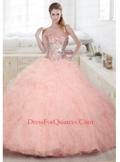 2015 Beautiful Sweetheart Beaded and Ruffled Quinceanera Dress in Lilac