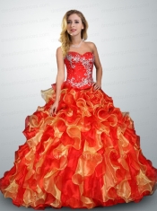 2014 Classical Multi-color Quinceanera Dresses with Appliques and Ruffles