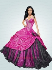 2014 New Style Sweetheart Blue Quinceanera Dresses with Beading and Pick-ups