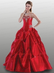 2014 Popular Appliques Quinceanera Gown in Red