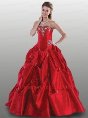 2014 Popular Appliques Quinceanera Gown in Red