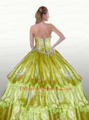 2015 Appliques and Beading Sweetheart Quinceanera Dresses in Purple