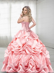 2015 Baby Pink Spaghetti Straps Quinceanera Dress with Appliques