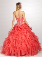 2015 Beautiful Appliques and Ruffles Quinceanera Dresses in Yellow