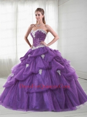 2015 Exclusive Sweetheart Appliques and Pick-ups Purple Quinceanera Dress 2015 Exclusive Sweetheart Appliques and Pick-ups Purple Quinceanera Dress