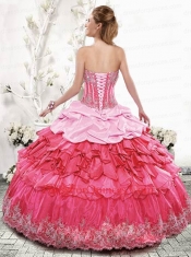 2015 Exclusive Sweetheart Appliques and Ruffles Purple Dress for Quinceanera