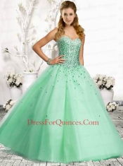 2015 Fashionable Beading and Sequins Blue Quinceranera Dress
