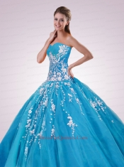2015 Popular Sweetheart Appliques Quinceanera Dresses in Fuchsia