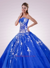 2015 Popular Sweetheart Appliques Quinceanera Dresses in Fuchsia