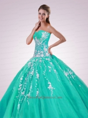 2015 Popular Sweetheart Appliques Quinceanera Dresses in Fuchsia