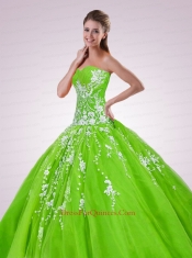 2015 Popular Sweetheart Appliques Quinceanera Dresses in Fuchsia