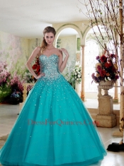 2015 Remarkable Tulle A-line Hot Pink Quinceanera Dress with Beading