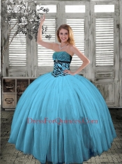 2015 Strapless Beaded Decorate Quinceanera Gown in Spring Green