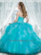 2015 Sweetheart Multi-color Quinceanera Dress with Beading and Ruffles
