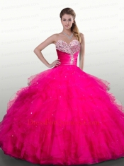 2015 Sweetheart Royal Blue Quinceanera Dresses with Beading and Ruffles