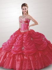 Classical Appliques Hot Pink Quinceanera Dress For 2015