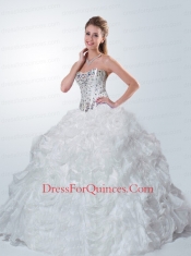 Customize Sweetheart Beading Quinceanera Dresses in White For 2015
