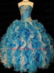 Discount Ruffles and Beading Quinceanera Dress in Multi-color