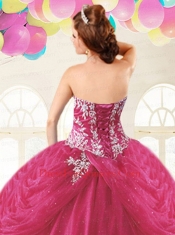 Discount Sweetheart Beading and Pick-ups Quinceanera Dresses in Rose Pink