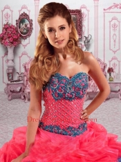Elegant Ball Gown Sweetheart Quinceanera Dress with Beading and Pick-ups for 2015