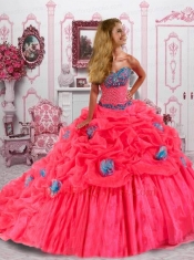 Elegant Ball Gown Sweetheart Quinceanera Dress with Beading and Pick-ups for 2015