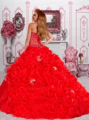 Elegant Ball Gown Sweetheart Quinceanera Dress with Beading and Pick-ups for 2015