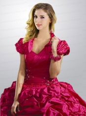 Exclusive Pick-ups and Beading Quinceanera Dress in Dark Purple for 2015