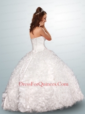 Exquisite White Quinceanera Dress with Beading and Ruffles for 2015