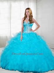 Latest Sweetheart Beading and Ruffles Dresses in Hot Pink for Quinceanera for 2015